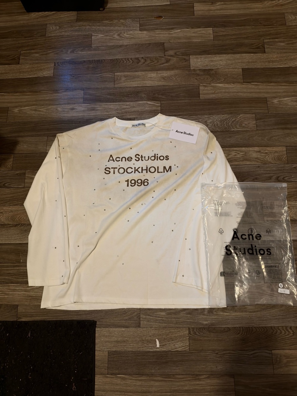 Acne Studios White Long Sleeve 'Stockholm 1996' Graphic Tee